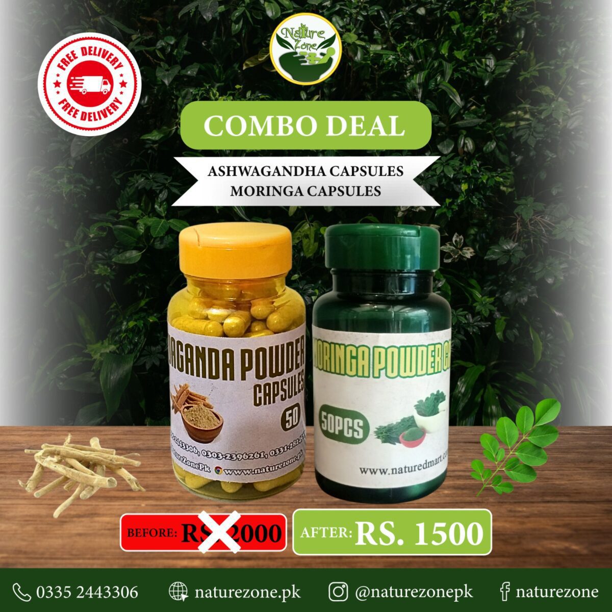 Moringa and Ashwaganda Capsule Combo Deal - Image 1